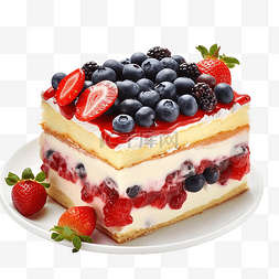 食物卡路里图片_草莓甜点盒蓝莓奶油蛋糕