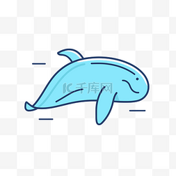 蓝鲸背景图片_白色背景上的小海豚线图标 向量