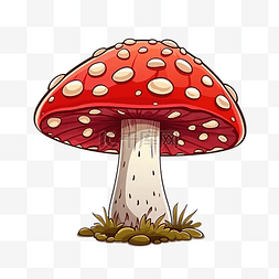 生态蘑菇图片_可爱的卡通飞木耳蘑菇鹅膏菌