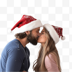儿闲暇时地图片_圣诞节寒假在家亲吻和相爱的情侣