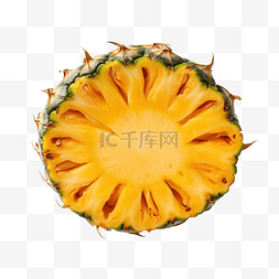 菠萝黄色背景图片_黄色多汁成熟的菠萝分离切出