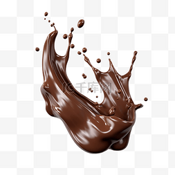 抽象巧克力图片_巧克力隔离飞溅 3d 渲染图