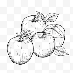 水果苹果线性涂鸦