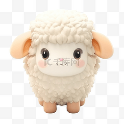 寵物背景图片_3D可爱的羊角色ai生成