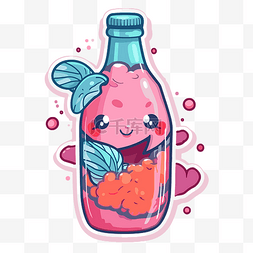 粉红色的猫在饮料瓶里游泳 向量