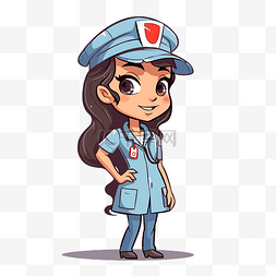 卡通博士图片_有趣的护士 向量