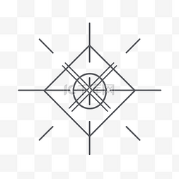 白色十字架图片_附近有两颗钻石的十字架的线性图