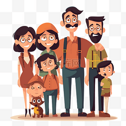 幸福家庭剪贴画卡通家庭和家庭孤
