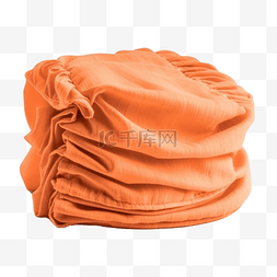 白色手提袋样机图片_橙色布袋与样机剪切路径隔离