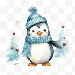十二月壁纸图片_圣诞节的可爱企鹅