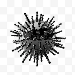 流感背景图片_黑色病毒渲染 3d