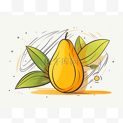 芒果与叶子矢量图