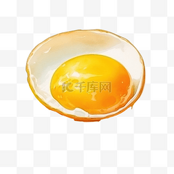 熟蛋黄图片_生蛋黄水彩
