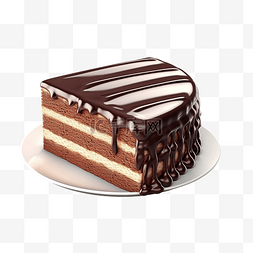巧克力蛋糕 3d 插图