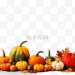 秋季收获万圣节或感恩节概念，混