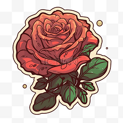 红玫瑰花纹身 向量