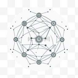 描绘连接点与点的网络的图表 向