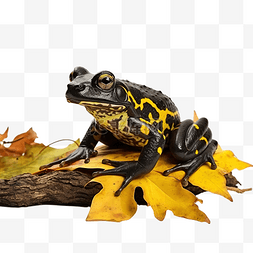 青蛙黑色图片_森林里的黑色和黄色青蛙在树枝和