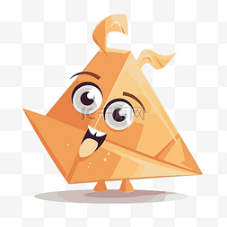 折纸剪贴画 橙色和黄色折纸三角