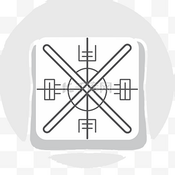 在十字架上绘制的弓和箭的线条图