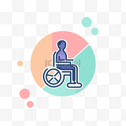 一个坐在轮椅上的男人的图标 向