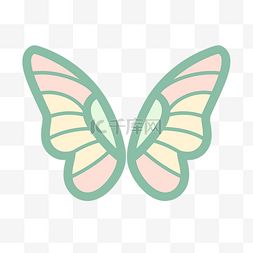 有翅膀的精灵图片_浅粉色和浅绿色的风格 向量