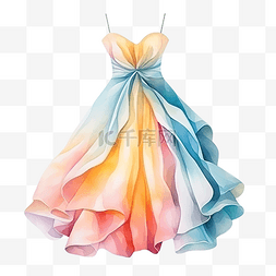 水彩连衣裙时尚
