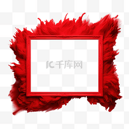 水粉抽象图片_红色画笔框