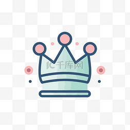 粉色排列图片_白色背景上排列的蓝色和粉色皇冠