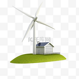 可再生能源风能图3d