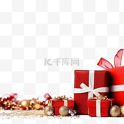 圣诞惊喜节图片_红色节日礼物的圣诞边框