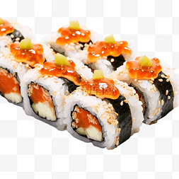 黑色食品背景图片_三文鱼子 Maki 寿司 日本料理 亚洲