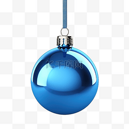 蓝色悬挂圣诞球