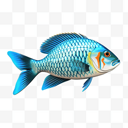 鱼孤立 3d 渲染