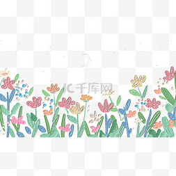 卡通山川图片_风景边框横图彩色花朵