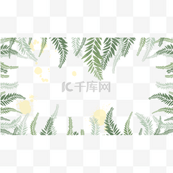 横框图片_水彩叶子植物边框横图树叶