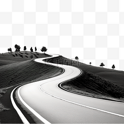 蜿蜒沙路图片_蜿蜒的道路黑色和白色