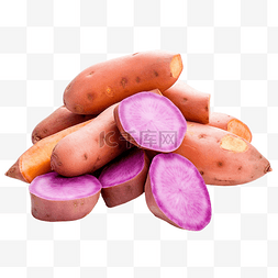 红薯日本土豆在白色背景下与剪切