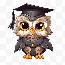 毕业跳图片_可爱的猫头鹰穿着毕业制服毕业动