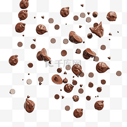 滴下的巧克力图片_巧克力片碎片或滴落下飞行孤立
