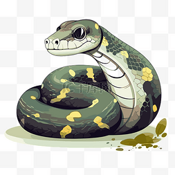 python剪贴画卡通蛇看着相机 向量