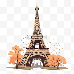 树叶剪贴画图片_埃菲尔铁塔剪贴画法国埃菲尔铁塔
