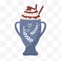 冰淇淋圆形图片_巧克力冰淇淋灰色杯子