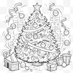 数学迷宫与圣诞树和礼物球教育工