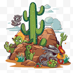 沙漠场景卡通图片_亚利桑那州剪贴画卡通形象的沙漠
