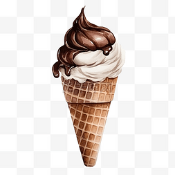 水彩巧克力冰淇淋