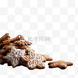 甜点圣诞图片_旧木桌上的圣诞饼干和圣诞树