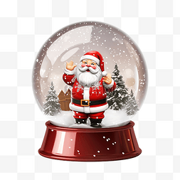 圣诞水晶球水晶球图片_圣诞雪球与闪亮的雪圣诞老人