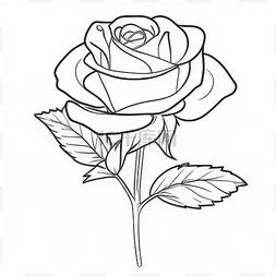 线条茶图片_免费可打印的玫瑰着色页 玫瑰简