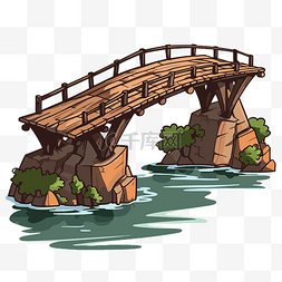 桥剪贴画卡通桥用石头 向量